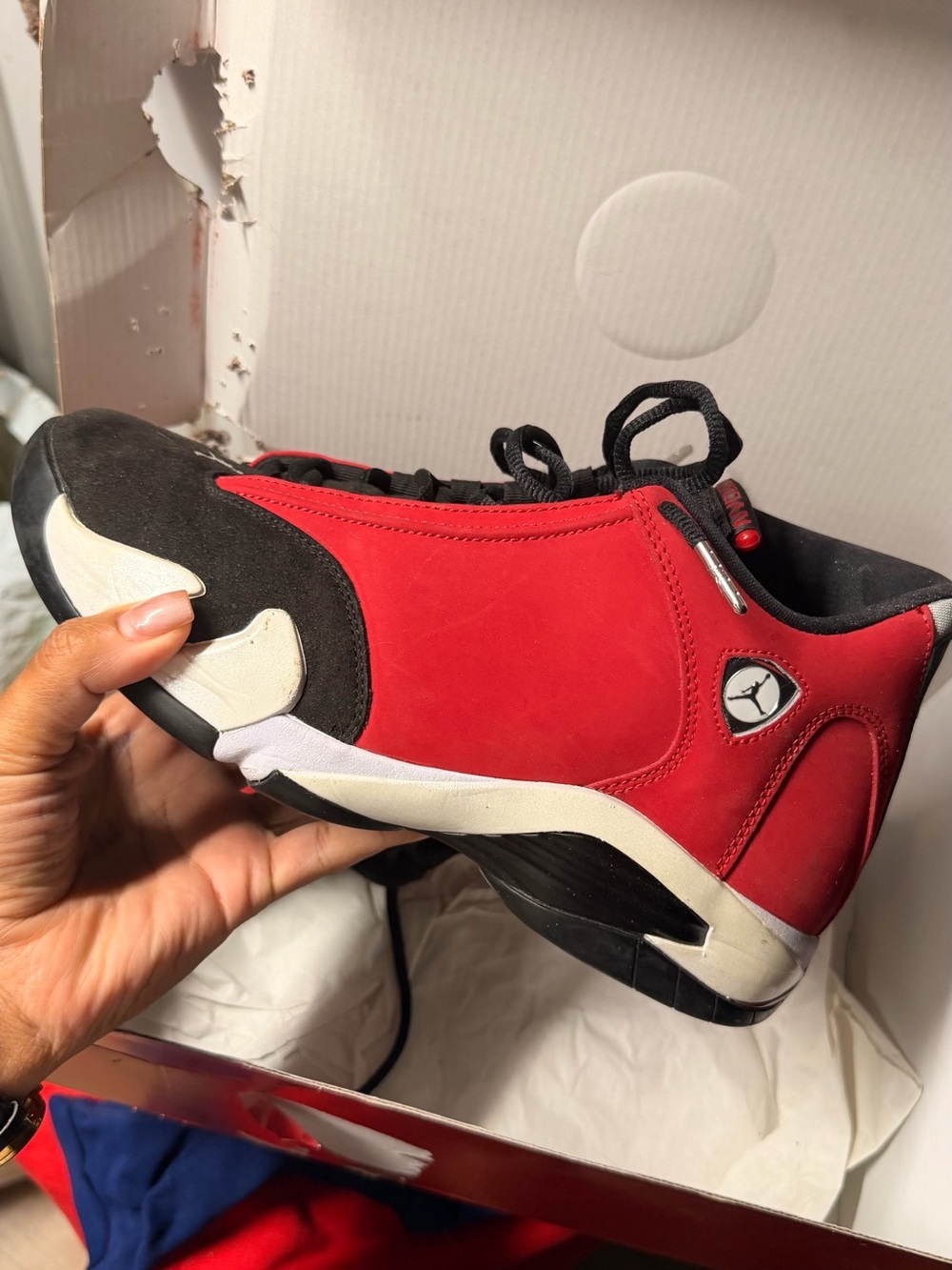 Jordan Men’s Red and Black Retro Basketball Sneakers